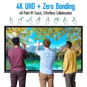 Conference /School Studying Android 16 4k Uhd Smart Whiteboard with Pen Spilt Screen Meeting Touch Screen Smart Board FCC/CE