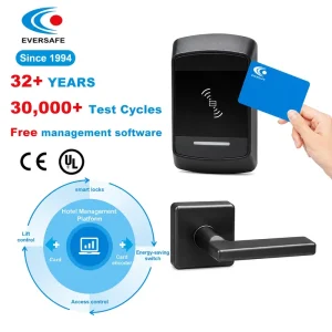 Contactless High Impact Zinc Alloy Smart Hotel Door Lock 5 Bolt Structure Single Latch Compatible with Wood Doors CE&UL