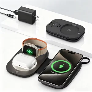 Convenient and Portable Foldable Wireless Charger 3 in 1 Wireless Charging Travel Charging Station