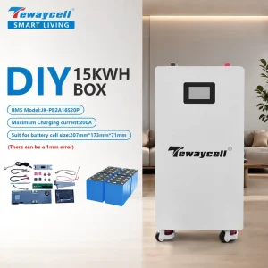 Cost Effective DIY 15kWh Battery Enclosure 51.2V 16S LiFePO4 Kit Including 200A JK BMS for Home Solar Storage System Components
