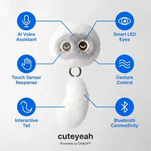 Cream White Sleep ChatGPT AI Plush Pendant Soft Breathing Light Bedtime Dialogue