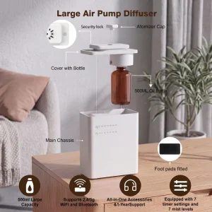 Crearoma 500ml Waterless Aroma Diffuser 4G IoT SIM Remote Control Smart Fragrance Scent Machine for Home Commercial
