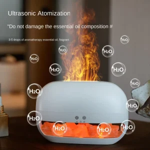 Create Cozy Atmosphere With Salt Mine Flame Aromatherapy 7-Color Ambilight Aroma Diffuser Air Humidifier