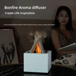 Creative Campfire Aroma Diffuser USB Desktop Essential Oil Diffuser 7 Colors Gradient Flame Ambient Light Humidifier for Home