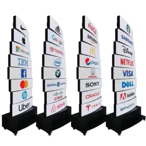 Creative Double Sided DNA Rotating LED Display P2 Mechanical 360 Degree Rotating Screen for Retail Store Billboard