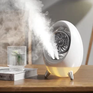 Creative Rocket Shaped Mini Rechargeable USB Home Desktop Mini Dual Spray Air Cooler Misting Fan Dual Water Spray Smart Spray