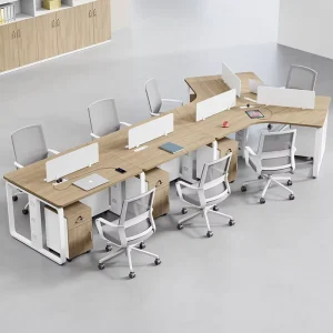 Creative Staff Office Desk 6 person Irregular Computer Desk Employee Desk Employee Workstation