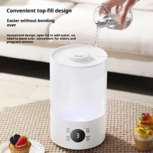 Cross Border Hot 4L Plastic Ultrasonic Desktop Air Humidifier Electric Silent Household Hotel Bedroom Aromatherapy Color