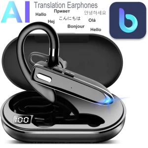 Cross Border Hot Selling Customized AI Earbuds with Multi Language Translation Rotatable Ear Hook Business Single Earphones
