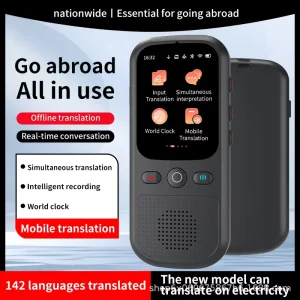 Cross-Border Smart Voice Translator Touchscreen World Clock Offline Translation for International Trade Real-Time Translation