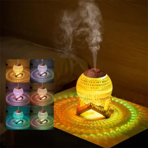 Crystal Ball Mini USB Ultrasonic Humidifier CE RoHS Certified 350ml Desktop Colorful Night Light H2O Air Humidifier for Bedroom
