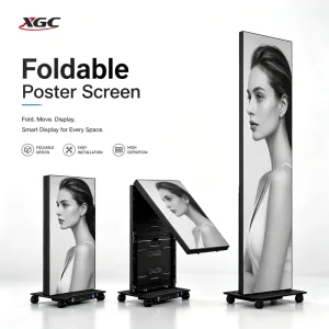 Curved LED Poster Display Screen Digital Signage Advertising Totem Standee High Bright Immersive for Experience Center Showroom