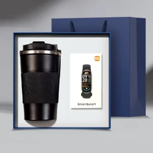 Custom 2-in-1 Insulated Coffee Cup Smart Bracelet Hot Business Corporate Office Gift Set Set Box Promotional Corporate Gift