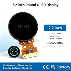 Custom 2.2 Inch Circular OLED Touch Display ONCELL Round AMOLED Module for Smart Home Hub Vehicle HMI Robot Face Eye