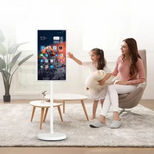 Custom 27 Inch Floor Standing Smart Tv Digital Signage Display Interactive Touch Display With Built in Battery