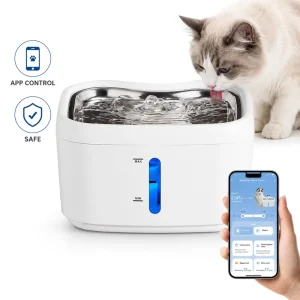 Custom 304 Stainless Steel APP Smart Control cat Water Fountain Pet Waterer Water Dispenser Water Fountain for Cats