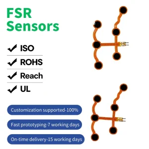 Custom 6-Contact Deformable FSR Pressure Sensor Flexible FPC Thin Film Pressure Sensor for Industrial Automation