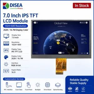 Custom 7.0 Inch 1024×600 IPS TFT LCD Display Module 262K/16.7M Colors for Industrial Control Medical Devices Smart Home OEM ODM