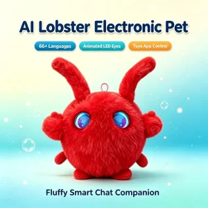 Custom AI Lobster Electronic Pet Plush Keychain Tuya Smart App Interactive Educational Toy