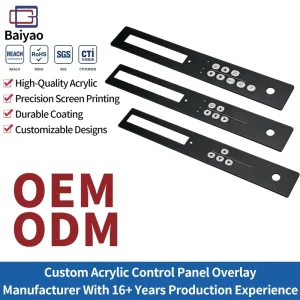 Custom Acrylic Display Screen Panel Pmma Panel Polycarbonate Label OEM Acrylic PET PC Sticker Label for Machines