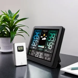 Custom Digital Wireless Indoor/Outdoor Thermometer Hygrometer Smart Sensor for Kitchen Temperature Humidity Readout Plastic