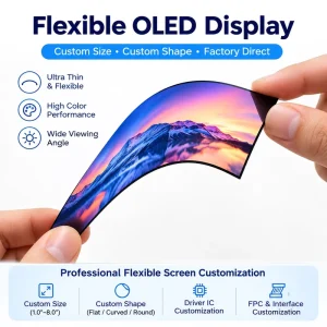 Custom Flexible OLED Display 0.95-7.84Inch Bespoke Curved AMOLED Screen for Smart Watch Robot Handheld Industrial HMI