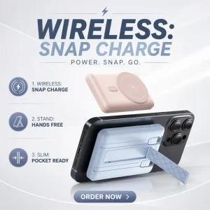 Custom High Capacity 10000mAh Magnetic Wireless Power Bank Fast Charger Portable Battery Pack with Type C for Universal Smart