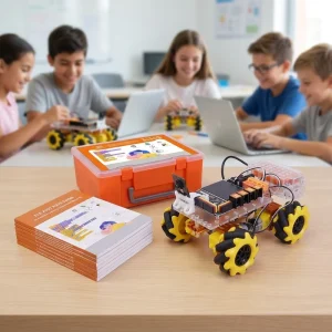 Custom Interactive 4WD Robot Car STEM Robotics Kits Scratch 3.0 Python Coding AI IoT Visual Programming ELF K210 for Education