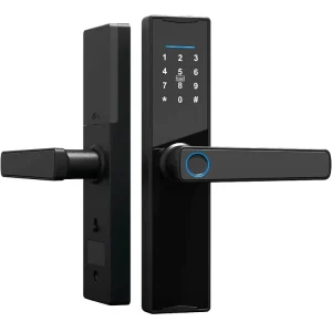 Custom Keyless WiFi Tuya TTlock APP Digital Biometric Fingerprint Electric Smart Door Handle Lock Home Bar PC 6068 5050 Mortise