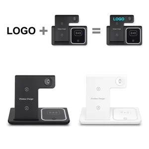 Custom LED Logo 3 in 1 Wireless Charger Stand 15W Fast Charging Promotional Gift Foldable Portable Charger
