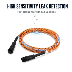 Custom Length TCP Enabled Leakage Sensor Wire Conductive PE Alloy Fast Response Water Leak Detection Cable Tuya Smart Support
