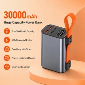 Custom Logo 30000mAh 100W Laptop Power Bank with Multi Port Output & LED Light Source Factory Direct OEM ODM B2B