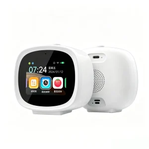 Custom Logo Available 2.8″ LCD Touch AI Alarm Clock for Kids with AI Oral Practice TF Card Plastic Wi-Fi Type-C Charger