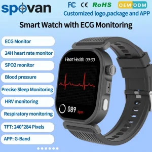 Custom Logo Connected Smart Watch Health Tracking Sleep Monitoring ECG+HRV AMOLED Display IP68 Activity Tracker Dial Call