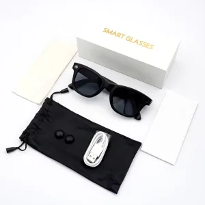 Custom Logo Fashion Outdoor AI Smart Glasses with 8MP 4K Camera WIFI Transfer IP65 Waterproof BT Audio Sunglasses for Women Men