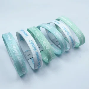 Custom Logo Reusable Wrist Bands Smart Rfid Nfc 213 Chip Access Control Bracelet Stretchy Elastic Woven NFC Wristband