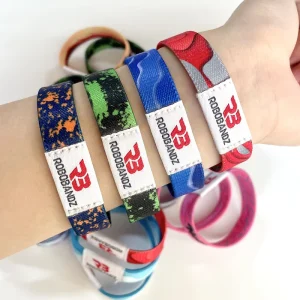 Custom Logo Reusable Wrist Bands Smart Rfid Nfc ICODE SLIX NTAG215 Chip Access Control Bracelet Stretchy Elastic Woven Wristband