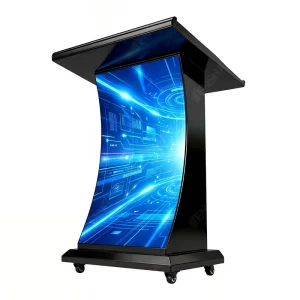 Custom Mobile APP Control High-definition Front Desk Dj Screen Gob Module Led Display Podium Movable Advertising Lecture Screen