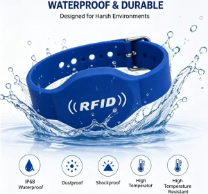 Custom NTAG215 NFC Silicone Bracelet IP68 Waterproof 13.56MHz RFID Smart Band for Luxury Hotel & Gym Membership Access Control