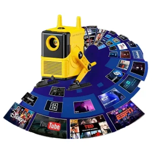 Custom OEM Projector Android 12 720P DLP 300 Lumens Portable Home Theater with USB Audio Dual Band WiFi Business