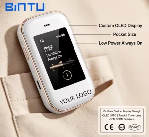 Custom OLED Display for Handheld Translator Device 800nits Touch Screen Module for Smart Translator Language Learning Gadget