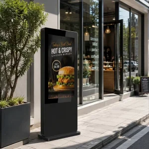 Custom Outdoor LCD Digital Signage Display IP65 Waterproof High Brightness LED Blacklight Anti-Glare Advertising Screen