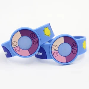 Custom Outdoor UV Tester Rubber Bracelet Ultraviolet Rays Sensor Indicator Detector Color Changing Silicone Wristbands