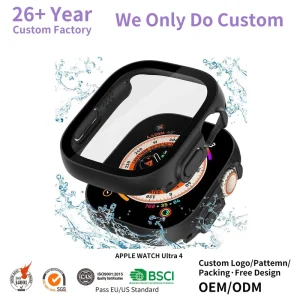 Custom Packaging Waterproof PC Protective Case 49mm for IWatch Ultra 4 New Arrival Full Screen Cover for Smart Watch Accessories