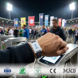 Custom Printed Waterproof NFC Woven Wristband RFID Smart Fabric Bracelet Programmable Band for Event Party Festival Ticket