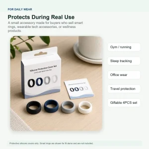 Custom Silicone Smart Ring Protector Cover for Fitness Anti Scratch 4PCS Set