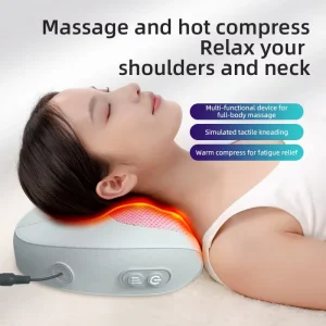Custom Smart Heat Neck and Shoulder Massager Shiatsu Kneading & Hot Compress Therapy Pillow for Deep Relaxation