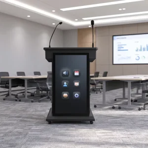 Custom Smart Touch Screen Digital Podium Interactive LCD Lectern with Microphone for Conference Classroom Church Presentation