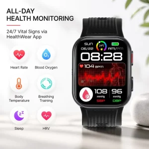 Custom Smart Watch Side Insert Air Pump Air Bag Health Monitor Amoled Touch Screen Smart Watch Bracelet TK67