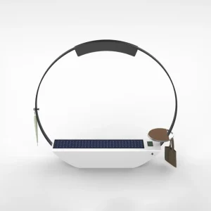 Custom Stainless Steel Solar Smart Patio Bench Modern Design Eco-Friendly Solar Power Technology Durable Water Resistant Outdoor